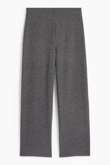 Femei - Pantaloni de trening din tricot - gri melanj