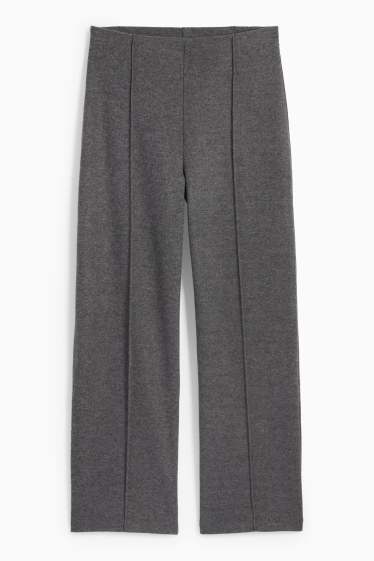Femei - Pantaloni de trening din tricot - gri melanj