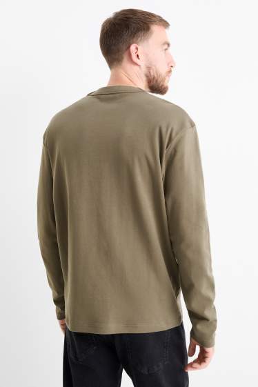 Bărbați - Tricou cu mânecă lungă - kaki