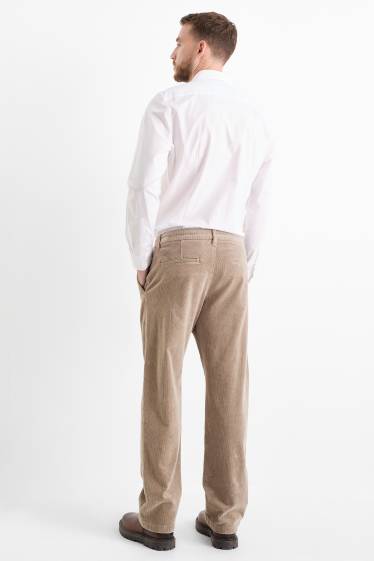 Bărbați - Chino din catifea reiată - regular fit - bej