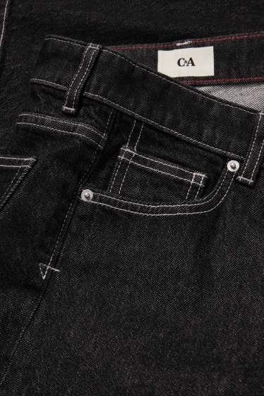 Femei - Wide leg jeans - talie joasă - denim-gri închis