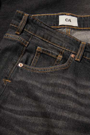 Women - Baggy jeans - mid-rise waist - denim-dark gray