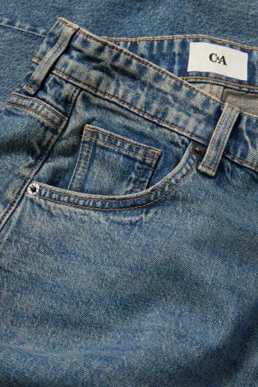 Femei - Balloon jeans - talie medie - denim-albastru gri