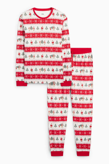 Bărbați - Mini Me - pijama pentru bărbați, cu motive de Crăciun - cu model - roșu