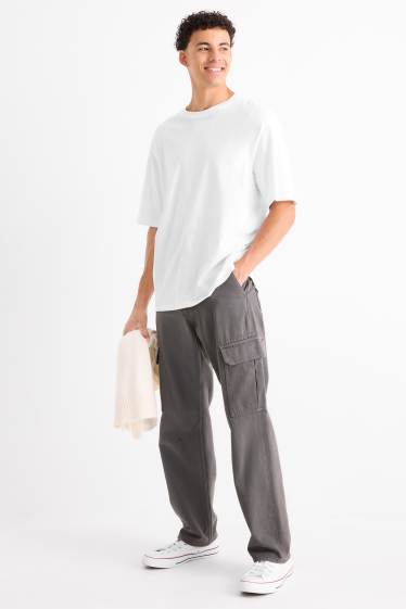 Bărbați - Pantaloni cargo - relaxed fit - gri închis