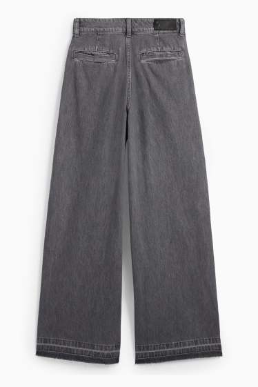 Femei - Wide leg jeans - talie medie - denim-gri