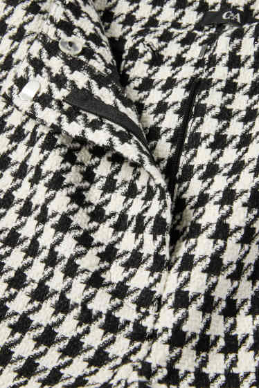Femei - Pantaloni scurți - talie înaltă - în carouri - negru / alb