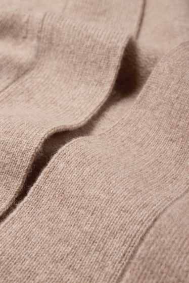 Femmes - Gilet en maille avec teneur en cachemire - laine mélangée - marron clair