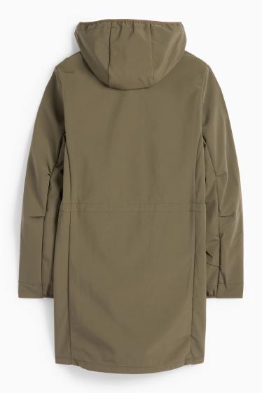 Femei - Palton din softshell cu glugă - rezistent la apă - 4 Way Stretch - verde