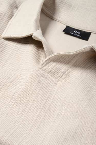 Bărbați - Tricou polo - relaxed fit - structurat - bej