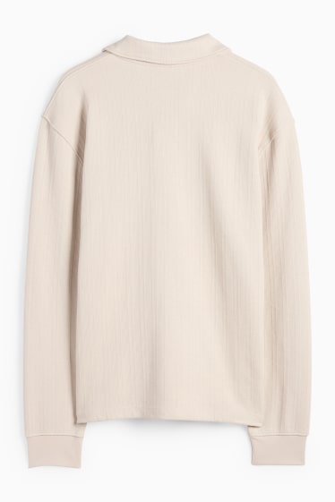 Bărbați - Tricou polo - relaxed fit - structurat - bej