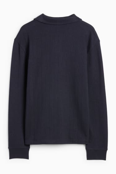 Bărbați - Tricou polo - relaxed fit - structurat - albastru închis