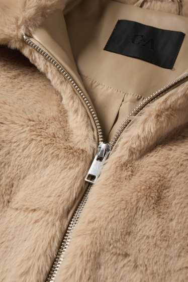 Women - Faux fur jacket - beige