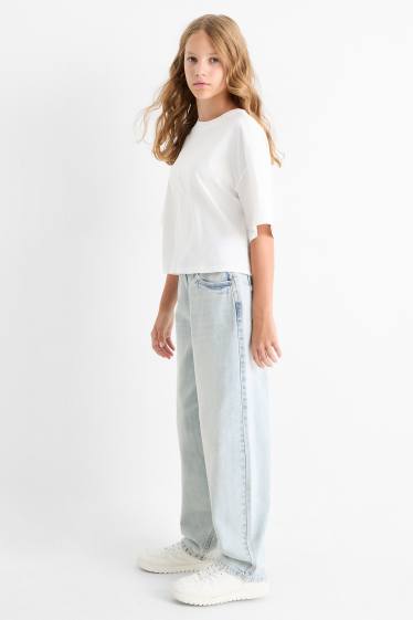 Copii - Fete - Balloon jeans - denim-albastru deschis