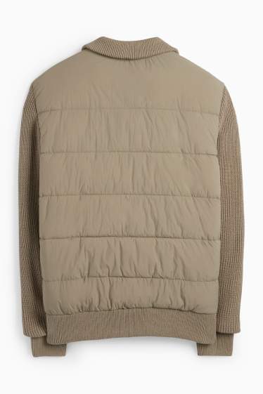 Heren - Jas met stiksels - beige
