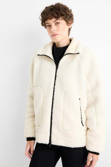 Donna - Giacca effetto peluche - bianco crema