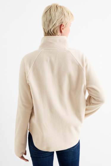 Femei - Hanorac de fleece cu fermoar  - bej deschis