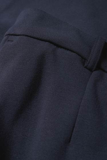Femei - Pantaloni de stofă - talie înaltă - tapered fit - albastru închis