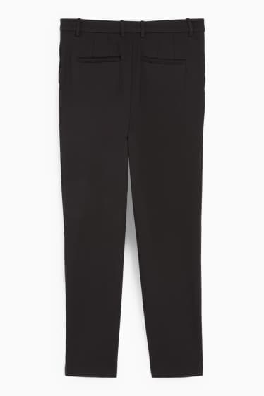 Femei - Pantaloni de stofă - talie înaltă - tapered fit - negru
