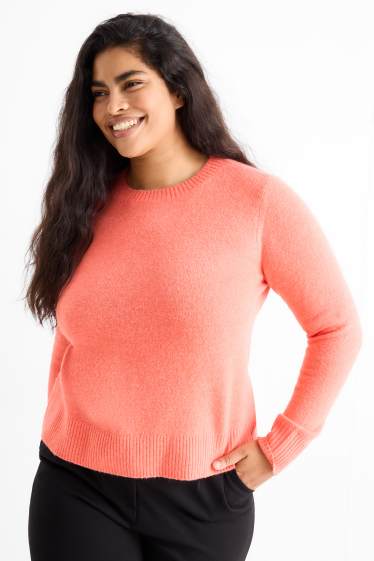 Femmes - Pull en maille fine - orange