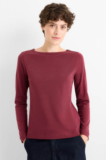 Dames - Longsleeve - regular fit - bordeaux