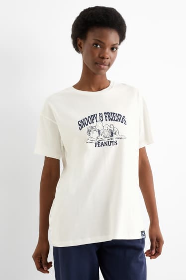 Women - T-shirt - oversized - Peanuts - white