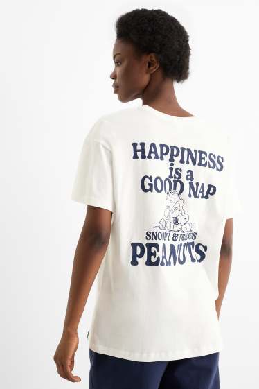 Women - T-shirt - oversized - Peanuts - white