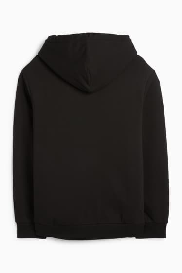 Uomo - Felpa con zip e cappuccio - foderato - nero