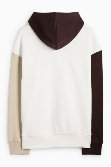 Kinder Buben - Hoodie - braun / cremeweiß