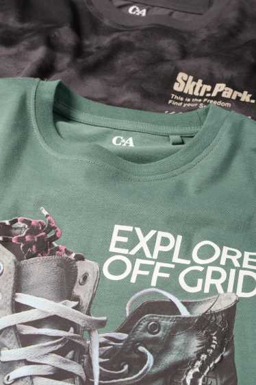 Bambini - Confezione da 2 - sneakers e skateboard - maglia a maniche lunghe - verde