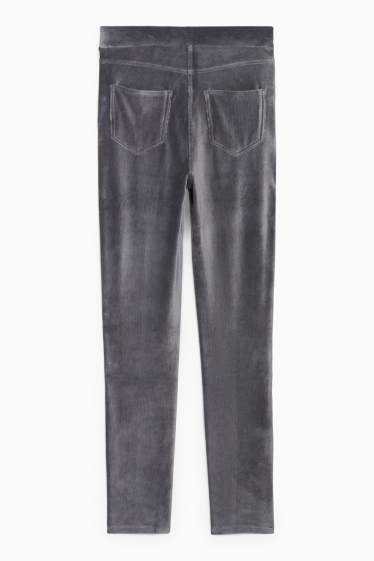 Women - Corduroy leggings - dark gray