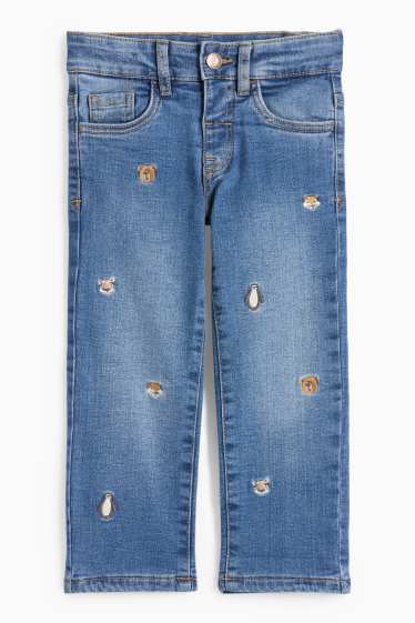 Copii - Băieți - Animale sălbatice - straight jeans - jeans termoizolanți - denim-albastru