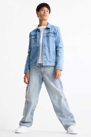 Kinder Buben - Baggy Jeans - Thermojeans - helljeansblau