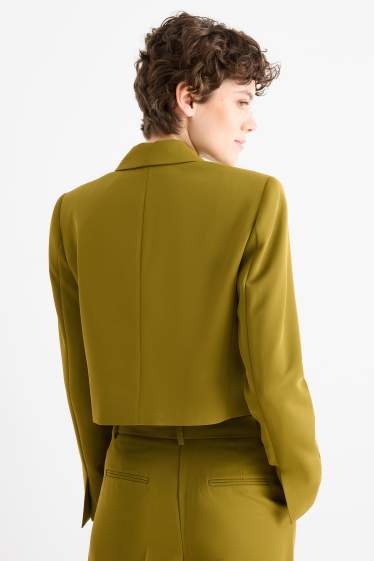 Femei - Blazer crop - regular fit - verde