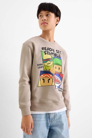 Children Boys - Stumble Guys - sweatshirt - taupe