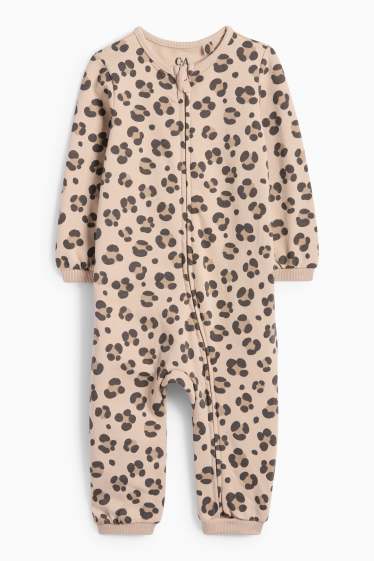 Bebeluși - fete - Pijama salopetă bebeluși - cu model - negru / nej