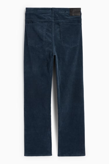 Bărbați - Pantaloni din catifea reiată - regular fit - albastru închis