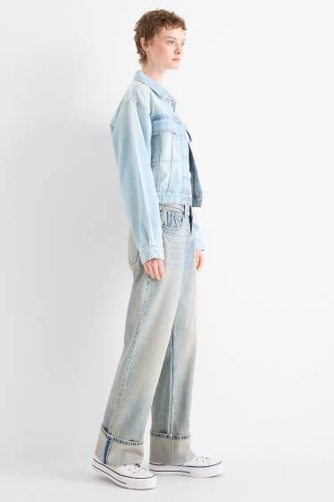 Femei - Baggy jeans - talie medie - denim-albastru deschis