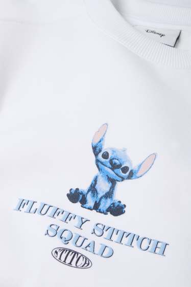 Femei - Bluză de molton - Lilo & Stitch - alb