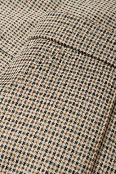 Femei - Pantaloni din jerseu - talie înaltă - wide leg - în carouri - negru / nej