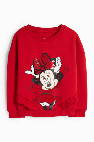 Copii - Fete - Minnie Mouse - bluză de molton - aspect lucios - roșu