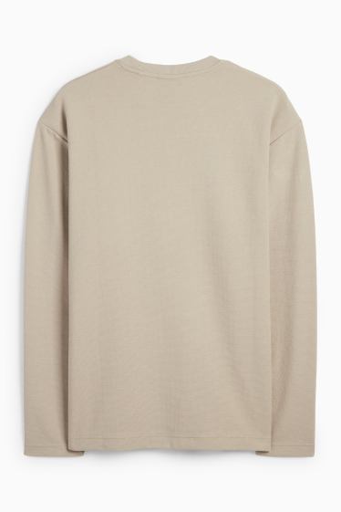 Pánské - Mikina - strukturovaná - taupe