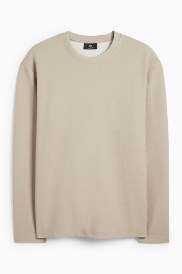 Pánské - Mikina - strukturovaná - taupe