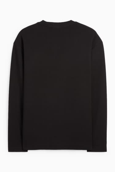 Men - Sweatshirt - textured - black