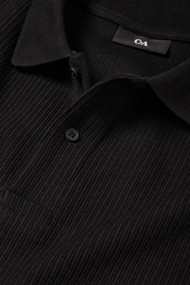 Bărbați - Tricou polo - regular fit - structurat - negru