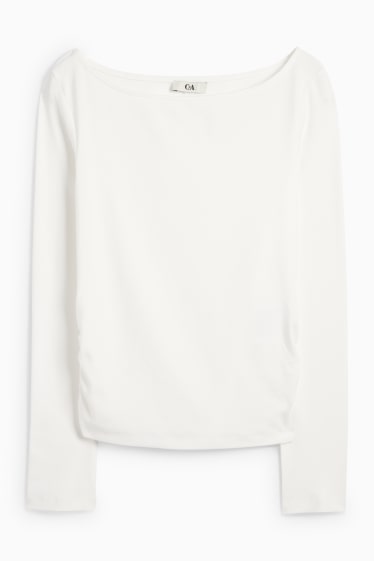 Dames - Longsleeve - slim fit - wit