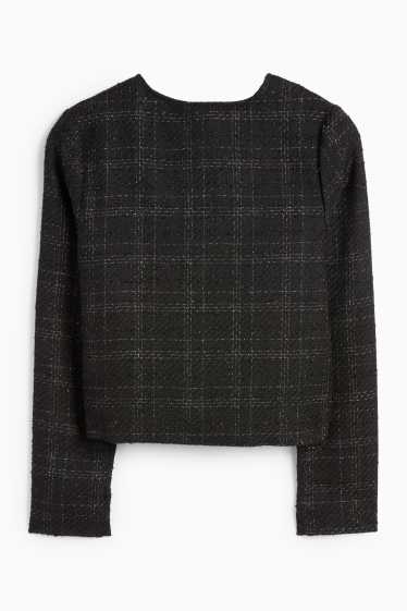 Copii - Fete - Blazer din bouclé - în carouri - negru