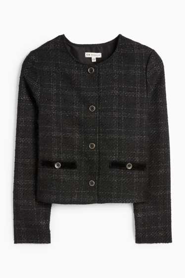 Copii - Fete - Blazer din bouclé - în carouri - negru
