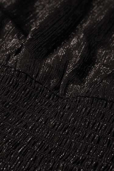 Copii - Fete - Rochie din șifon - aspect lucios - negru