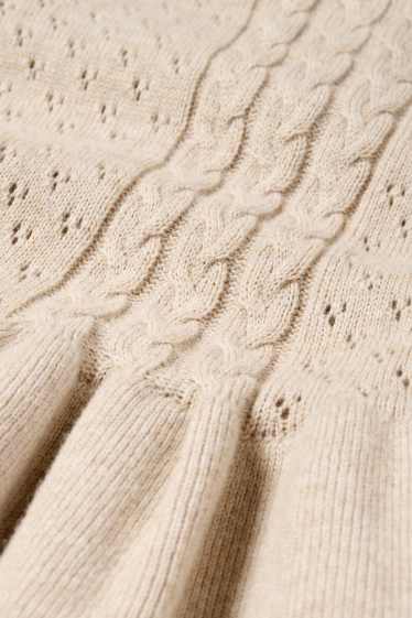 Bebeluși - fete - Rochie din tricot bebeluși - taupe